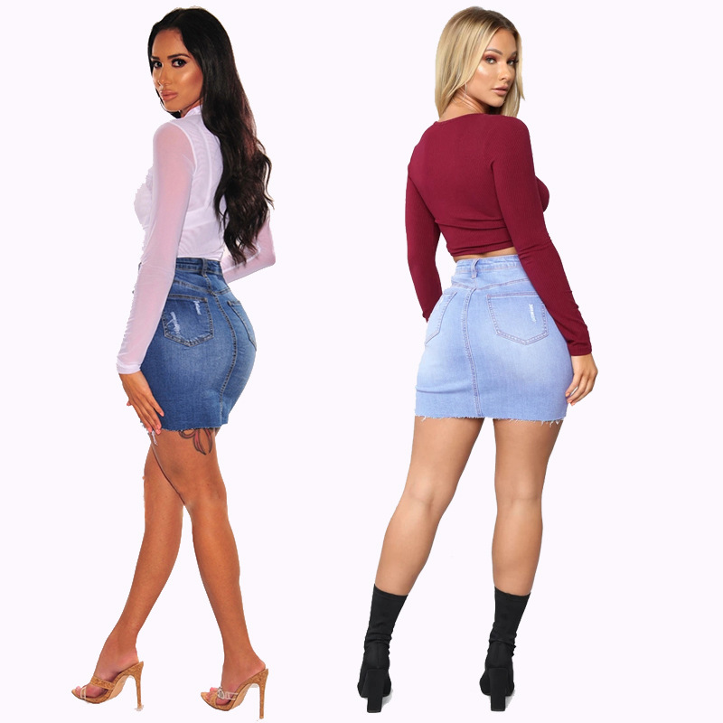 Distressed Denim Mini Skirts F - огляд і ціна Women Fashion Jeans