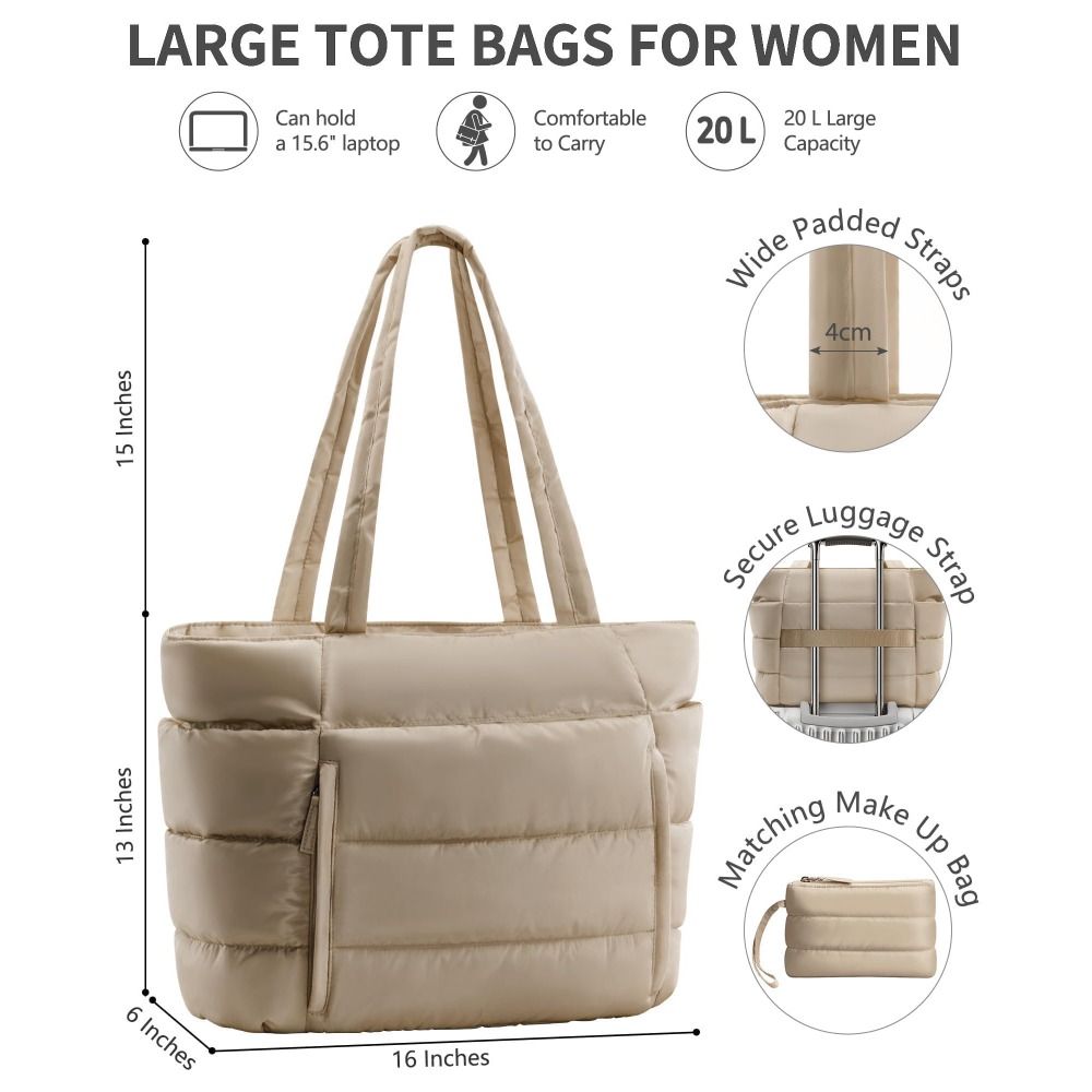 Large Capacity Puffer Tote Bag - огляд і ціна Coin Purse Women