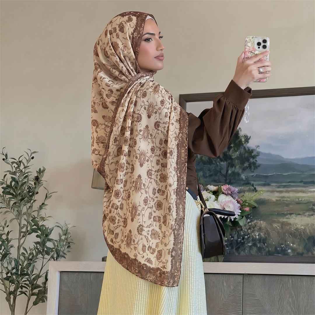 Vintage Floral Print Hijab Sof - огляд і ціна Women'S Fashion Headbands