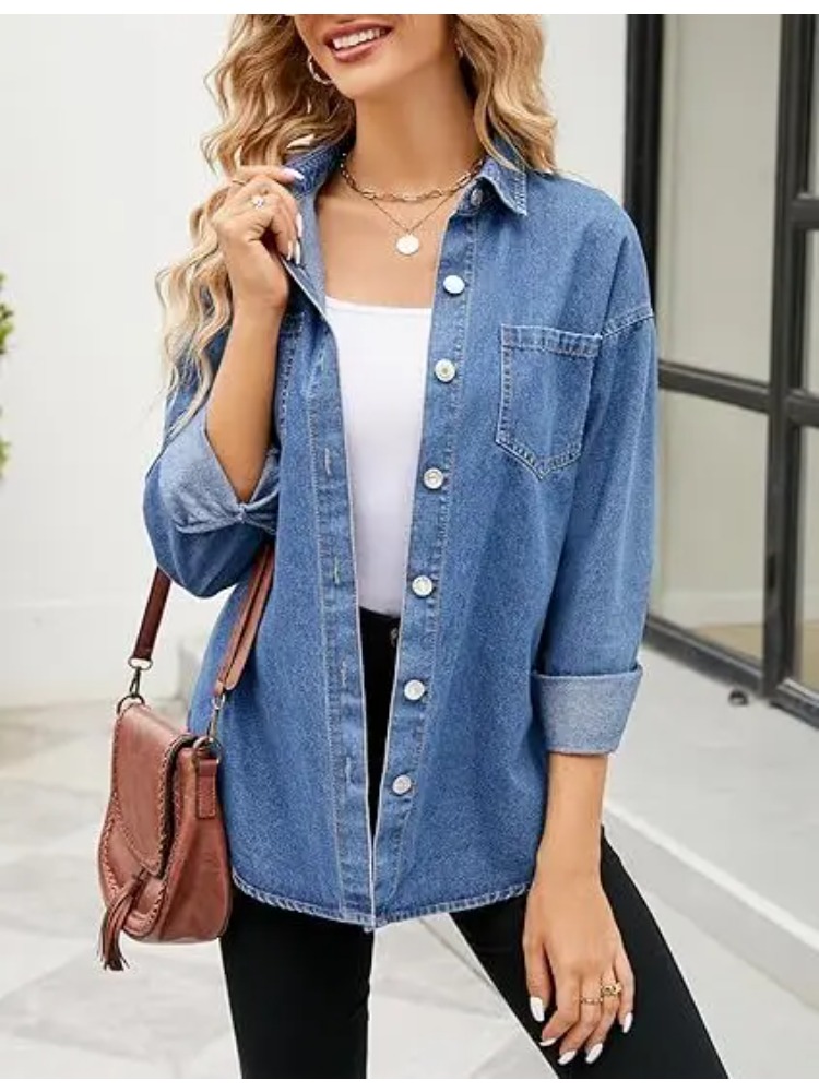 New Washed Loose Long-sleeved  - огляд і ціна Women'S Fashion Jackets